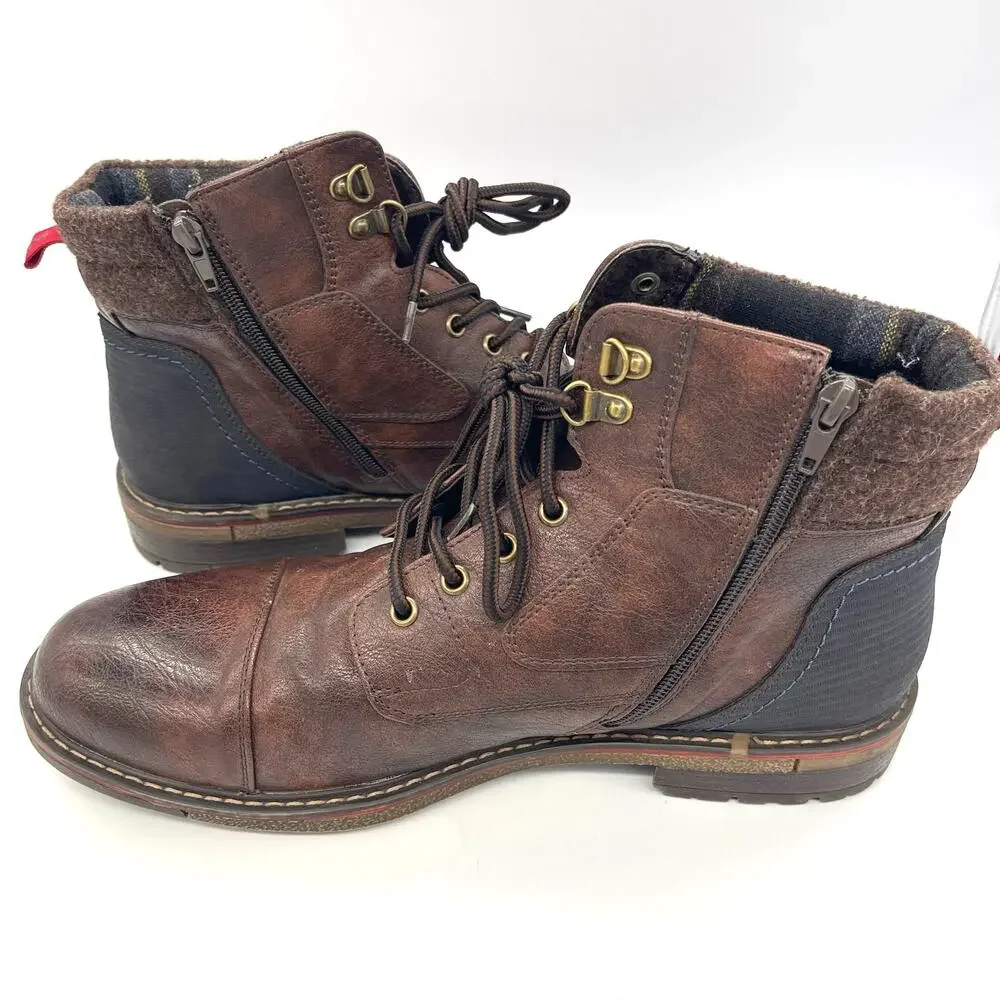 Superior Smoke Racing Men's Brown Leather Boots Size US 13 EU 46 Made in Venice
